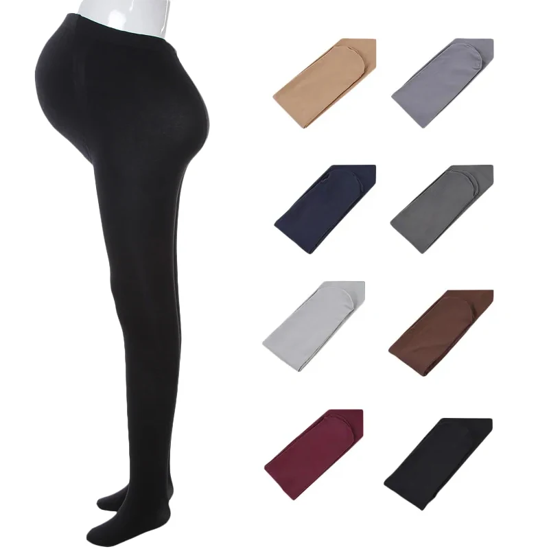 320Den Nylon Maternity Footed Tights Belly Support Pregnant Women Stretchy Pantyhose Adjustable Waistbands for Postpartum Period