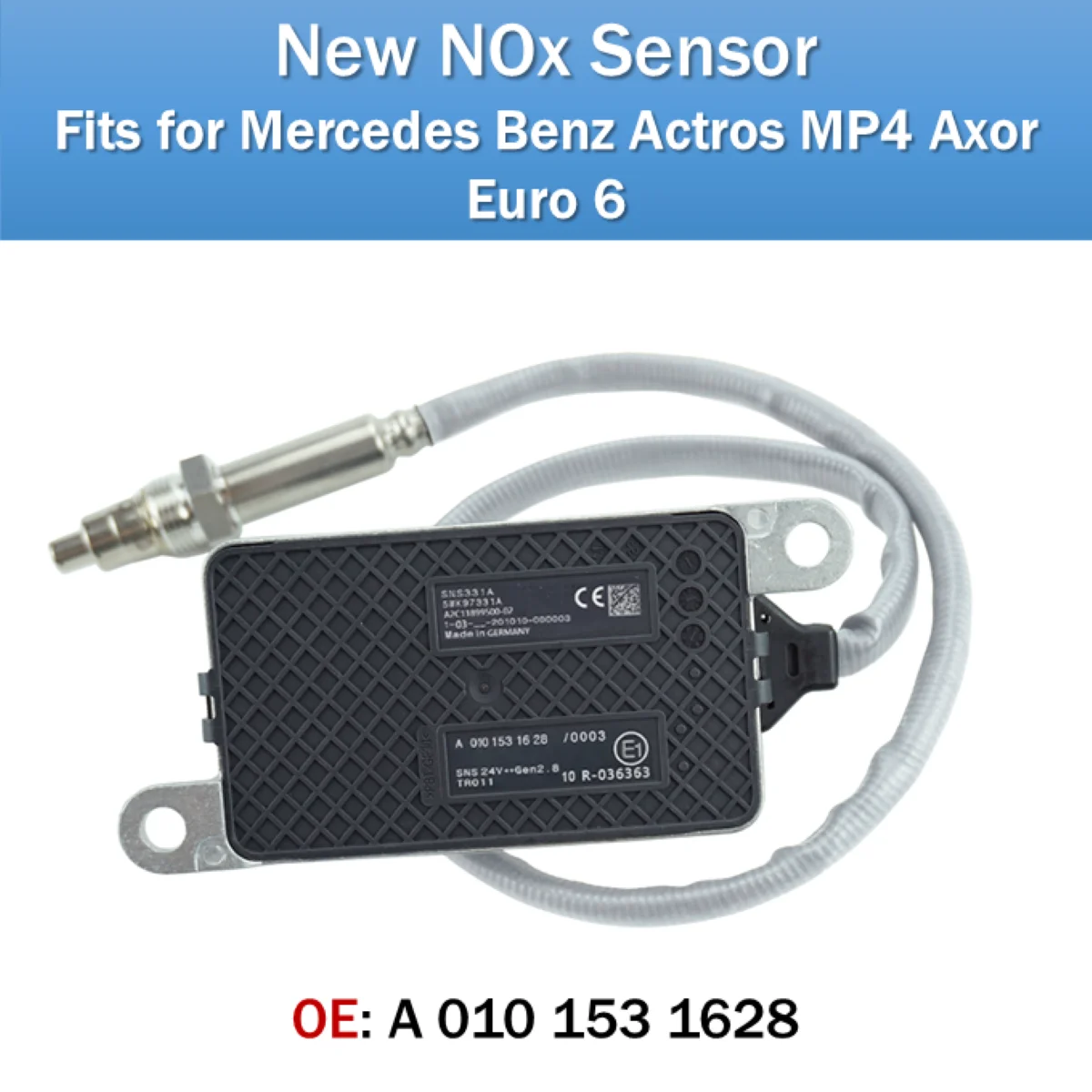 

Fits for Mercedes Benz Actros MP4 Axor Euro 6 NOx Sensor OE A0101531628 New Nitrogen Oxides Sensor 5WK97331A