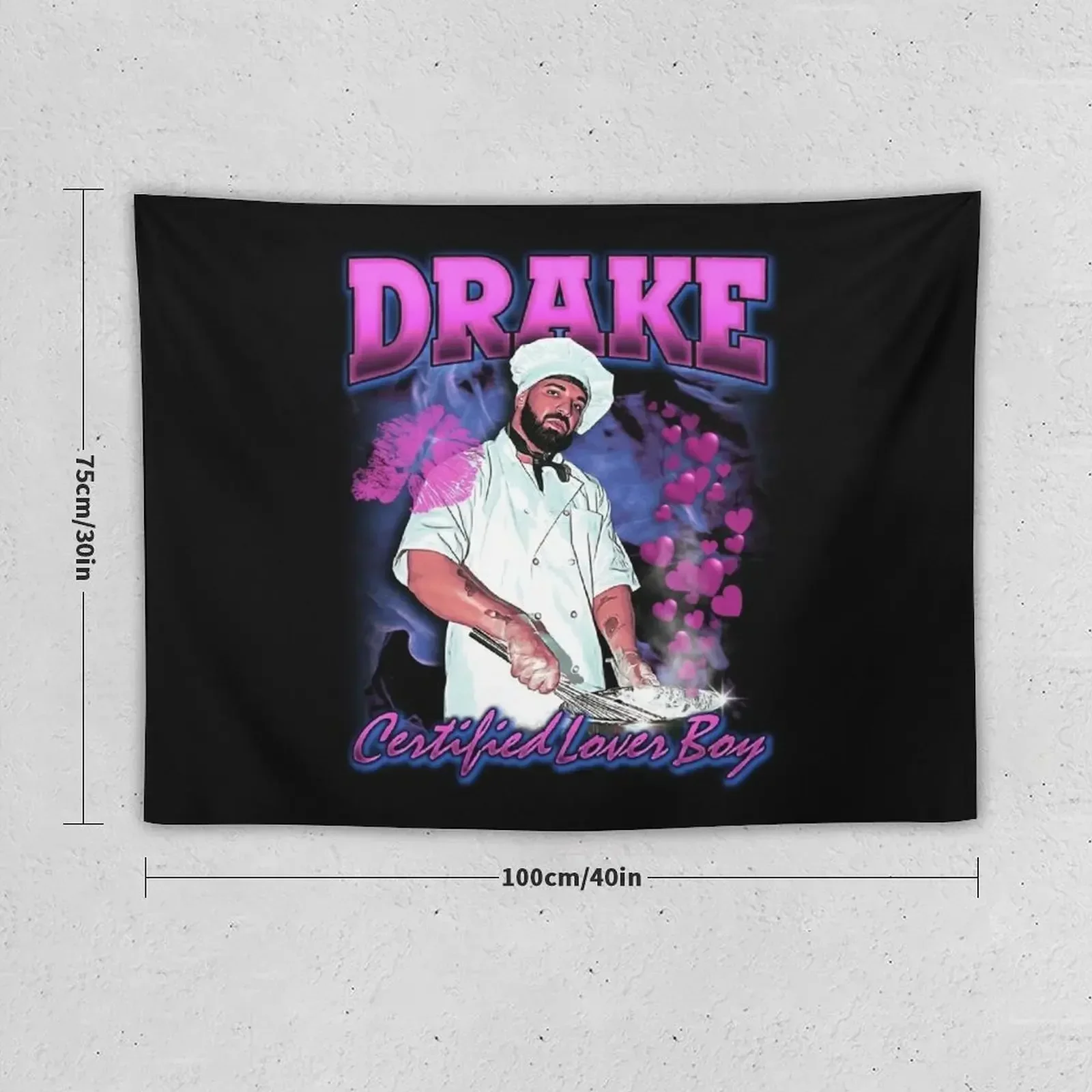 Drake CLB Vintage 90s Bootleg Design Tapestry Wall Hanging Decor House Decor Tapestry