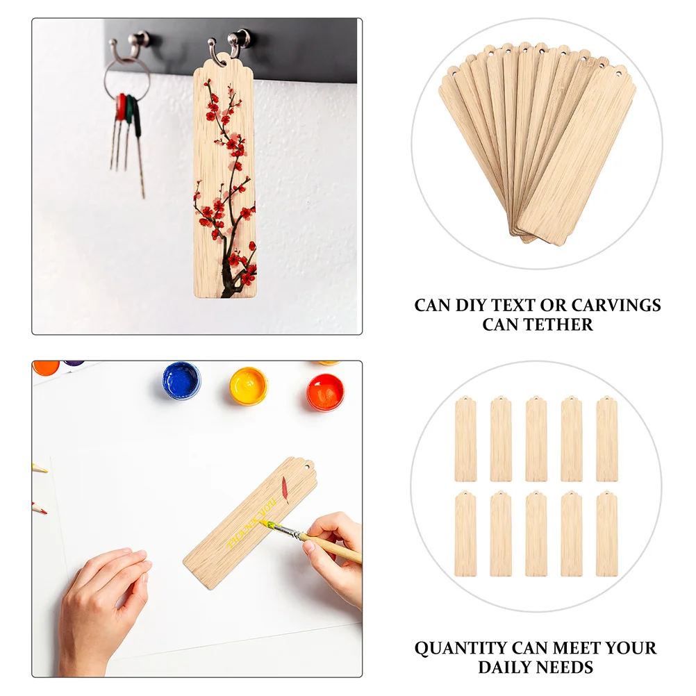 

10 Sets DIY Engraved Bookmarks for Reading Vintage Handmade Hollow Out Fancy Wood Wooden Primary School Men Bamboo Adults