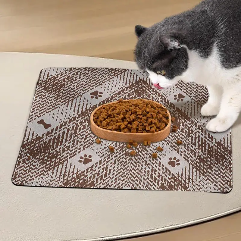 Dog Food Mat Waterproof Pet Placemat Absorbent Dog Cat Feeding Mats Waterproof Pet Placemat Quick Dry Dog Water Dispenser Mat