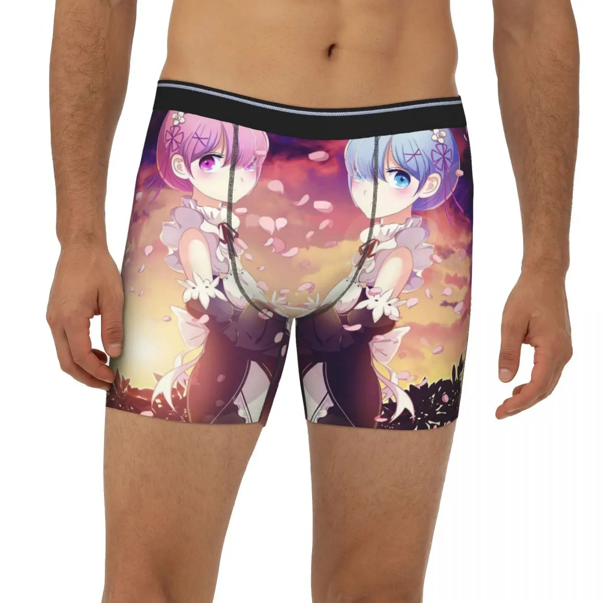 

Ram And Rem Re Zero Subaru Natsuki Anime Underpants Breathbale Panties Anime Male Underwear Print Shorts Boxer Briefs