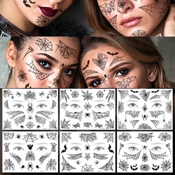 Tag der Toten Halloween Spinnennetz Tattoo Gesicht Make-up falsche temporäre wasserdichte Aufkleber Körper kunst Tattoos für Party Aufkleber