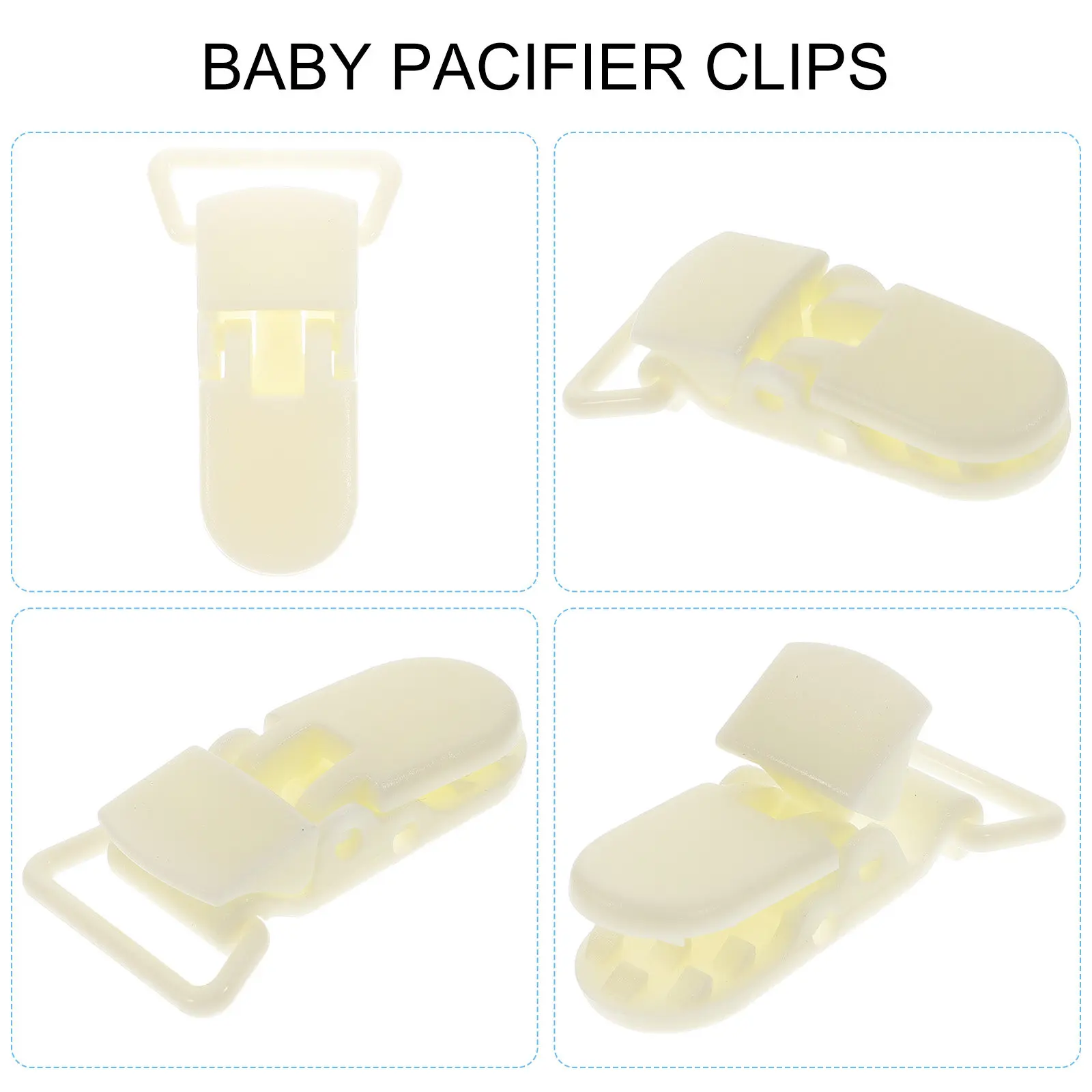 

10Pcs Plastic Pacifier Clips Clear T-Style Holders for Baby Bibs Keychains Anti-Slip Fabric Protection Craft Use
