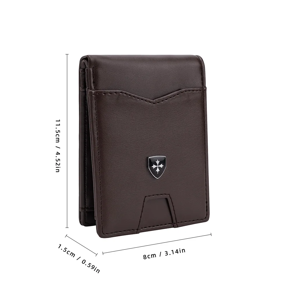 

Men's Card Bag New Two Fold Color Block Thin Wallet Anti Theft Swipe Business Credit Card Wallet