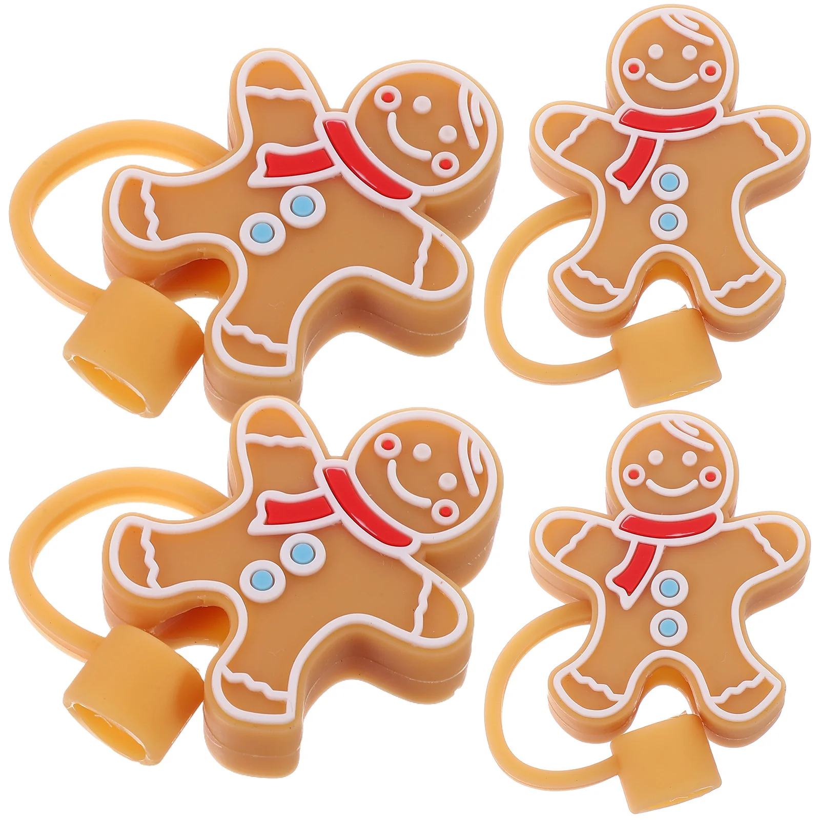 4 قطعة أغطية قش السيليكون الصغيرة لطيف القش سدادة نصائح قبعات لشفاطات قابلة لإعادة الاستخدام الغبار واقية المقابس الزخرفية للمشروبات الباردة #2