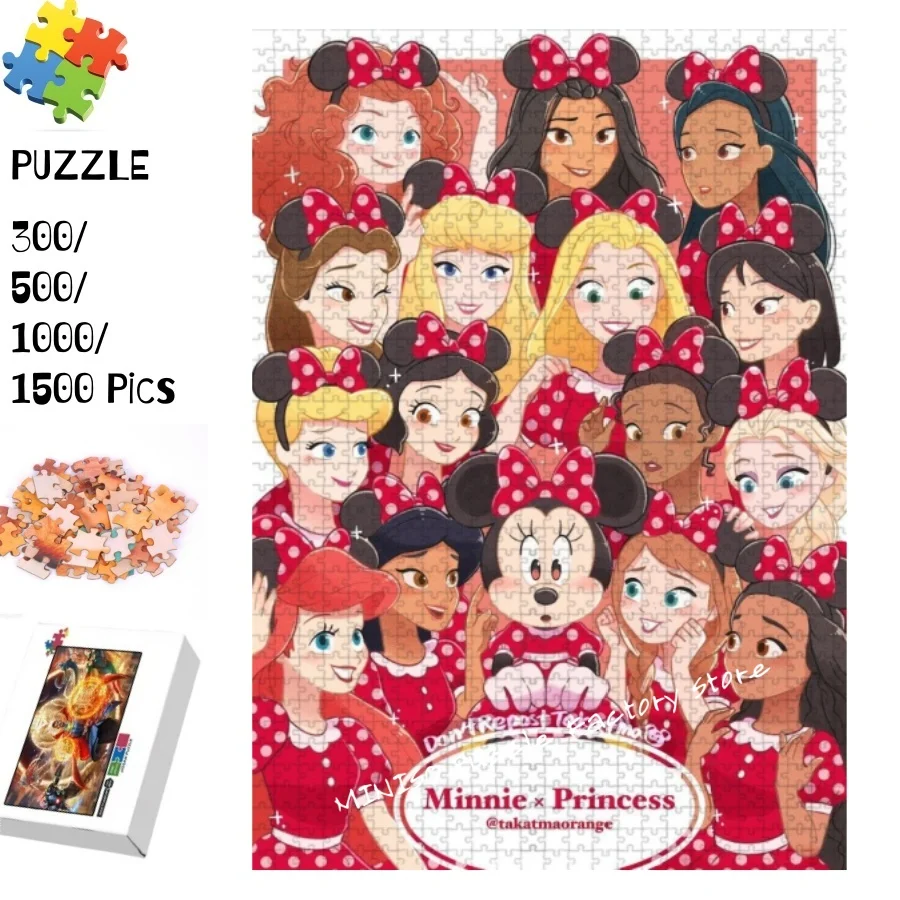

Minnie and Princess Jigsaw Puzzle 1000 Pieces for Girls Gifts Popular Wooden/cardboard Puzzles for Adults Kids Educational Toys