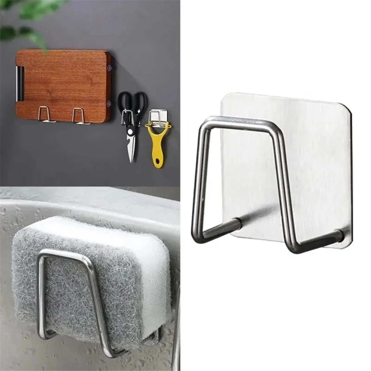 Soco-Free Esponja Dreno Rack, Rack De Armazenamento De Pano, Lã De Aço, Pia Rack