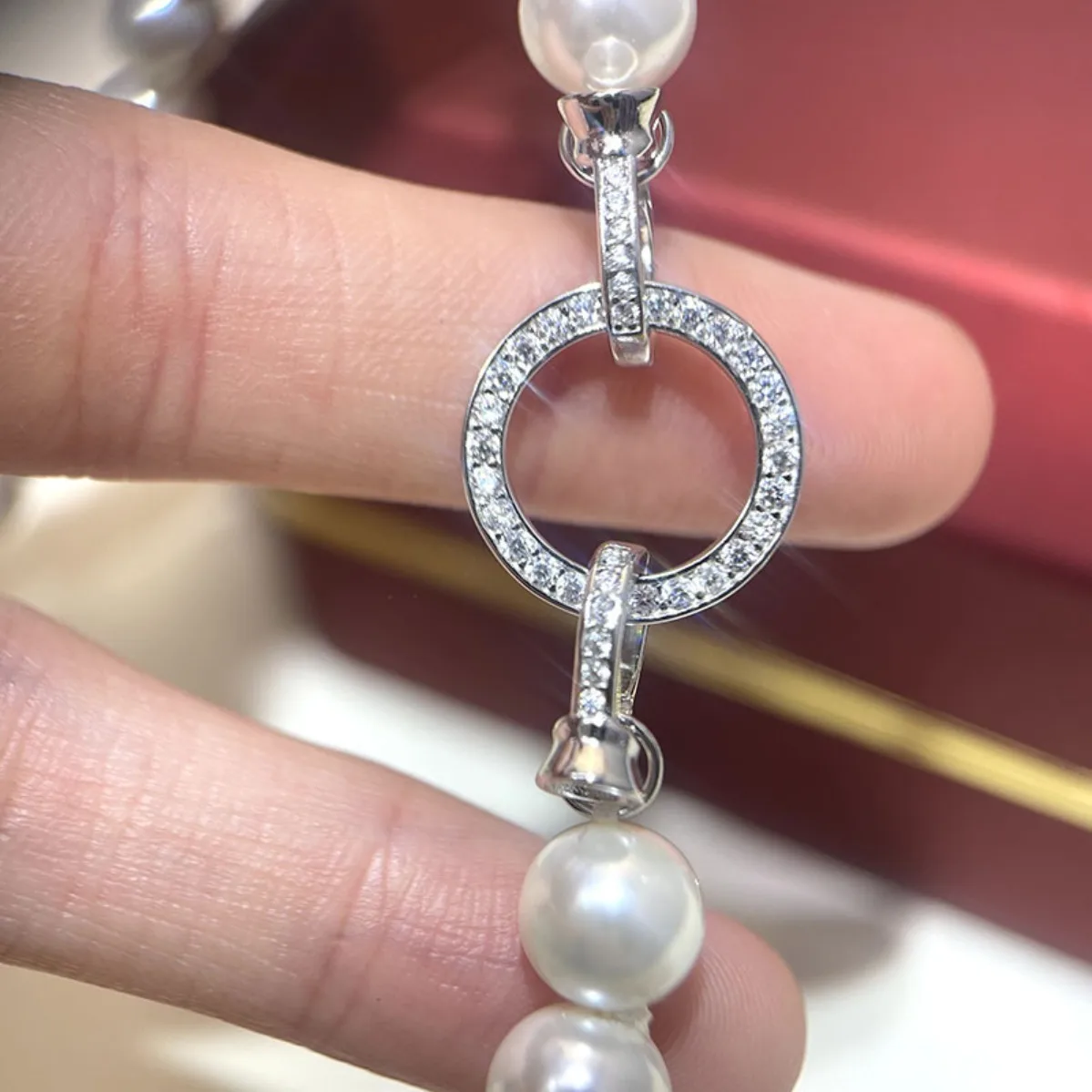 S925 Sterling Silver Full‑Circle Paved Zircon Toggle Clasp DIY Pearl Necklace Bracelet Jewelry Connecting Making Supplies