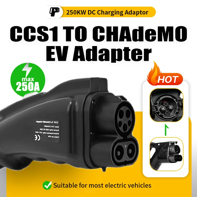 250A CCS1 TO CHAdeMO EV Adapter 250KW 1000V CCS Combo 1 To Chademo Charging Station Converter Electric Vehicle Charging Adaptor