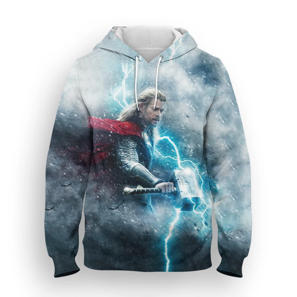 Miniso Thor Hoodies Cartoon Anime 3D Print Streetwear Men Women Oversized Sweatshirts Hoodie Pullovers Tracksuits Clothing