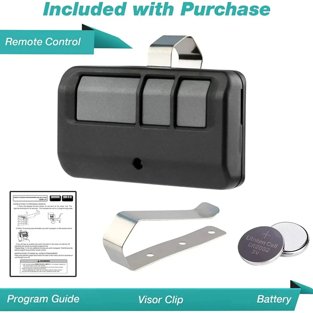 893MAX Wireless Remote Control Garage Door Opener Clip For 893LM 971LM 371LM 891LM 81LM Gate Transmitter