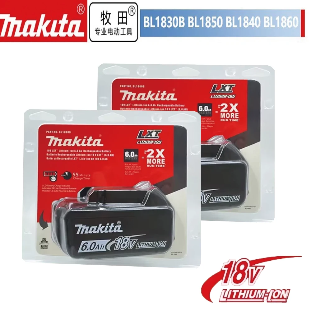 

For Makita 18V 6000mAh Rechargeable Tools Battery With LED BL1830 BL1850 BL1860 Battery Charger Set With Working Light