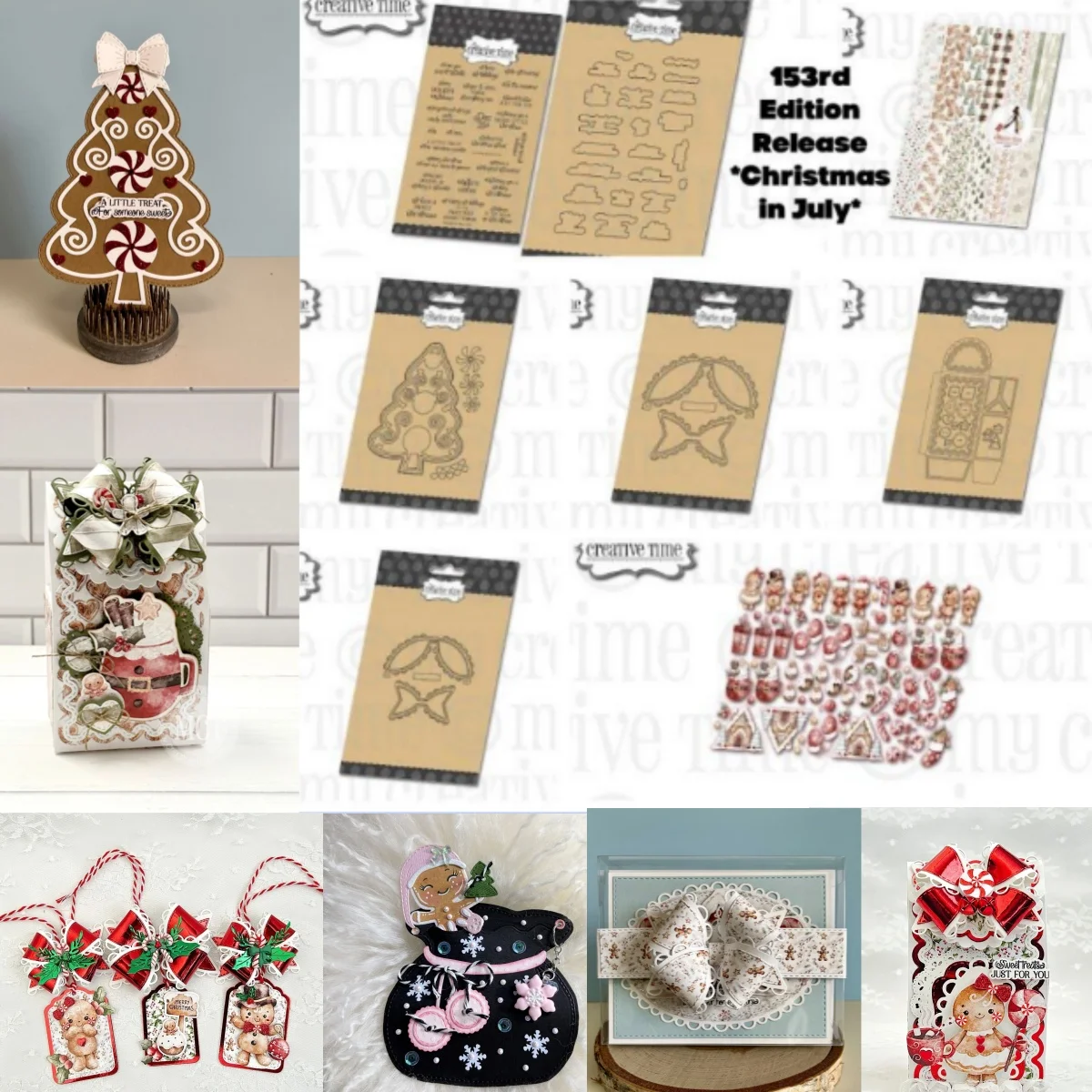 Christmas in July Gingerbread Tree Gift Box Metal Cutting Dies Stamps for DIY Making Card Scrapbook Craft Supplies Decoration