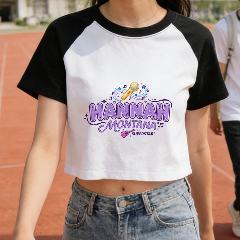 Hannah Montana crop top teen cutecore japanese 2000s vintage clearance sales tshirt clearance sales manga kawaii grunge 2000s
