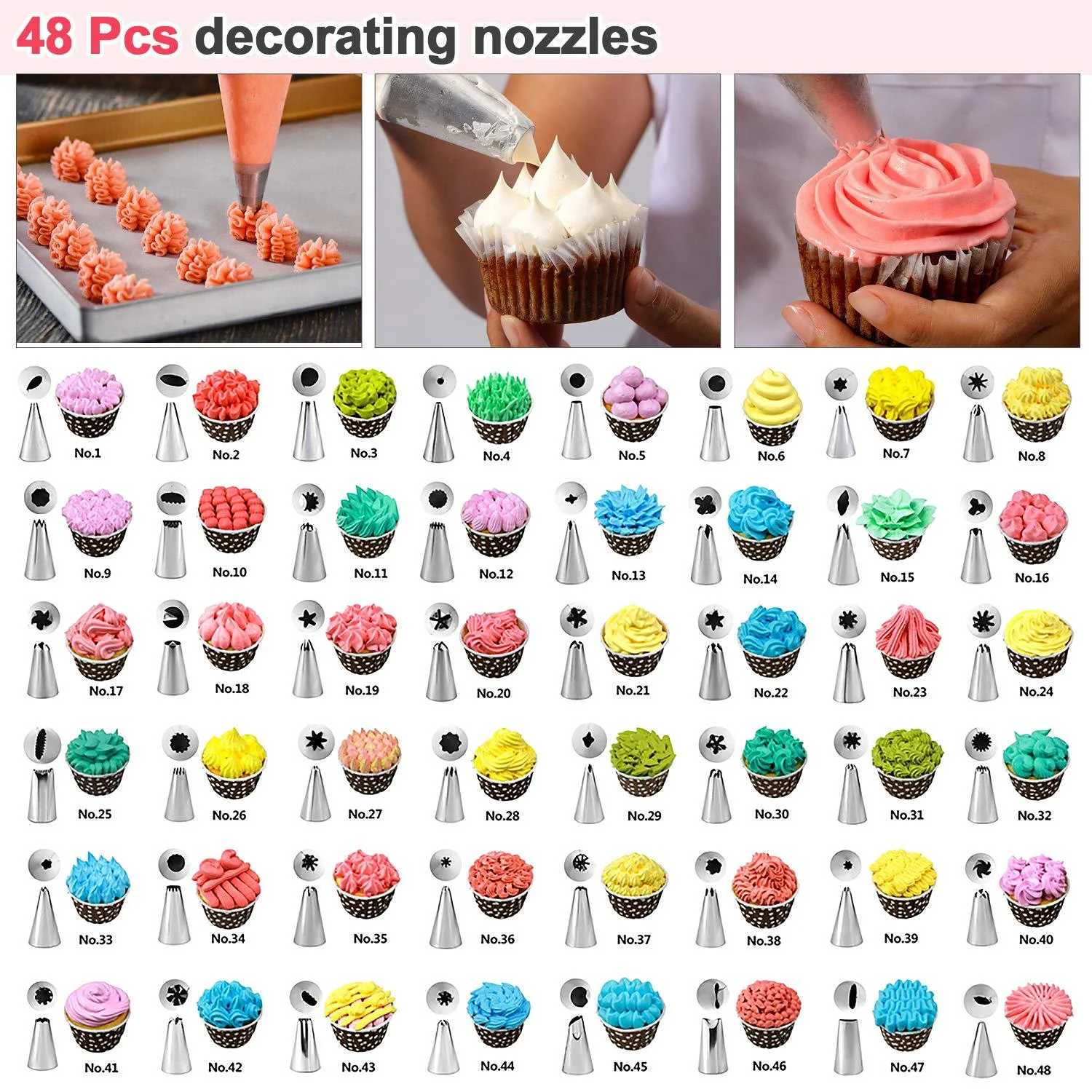 76PCS Cake Decorating Kit with Piping Tips&Bags Accessories- Complete Baking Tools for Beginners DIY Buttercream Fondant Cupcake