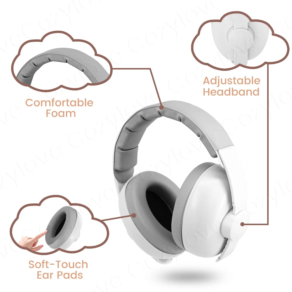 Baby Noise Canceling Earmuffs Infant Hearing Protection Headphones with Clip for Newborn Toddler view 3