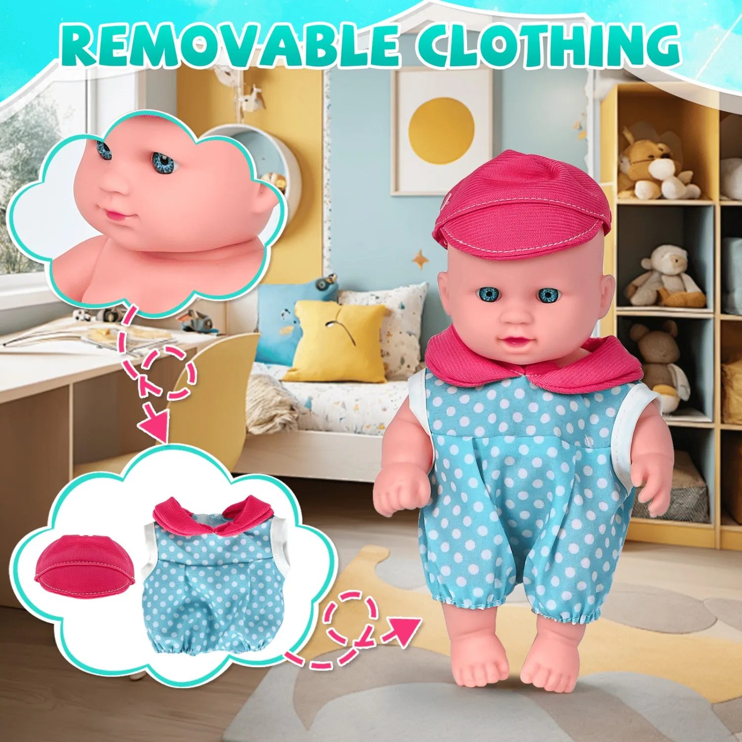 

Kids Doll Toy Set | Adorable Party Gift Pack for Children | Compact & Cute Playset for Imaginative Role-Play (Ages 3+)