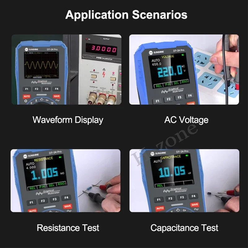 SUNSHINE DT-24 Pro 2IN1 Oscilloscope Multimeter One-key Waveform Capture Convenient Data Storage and Display Oscilloscope