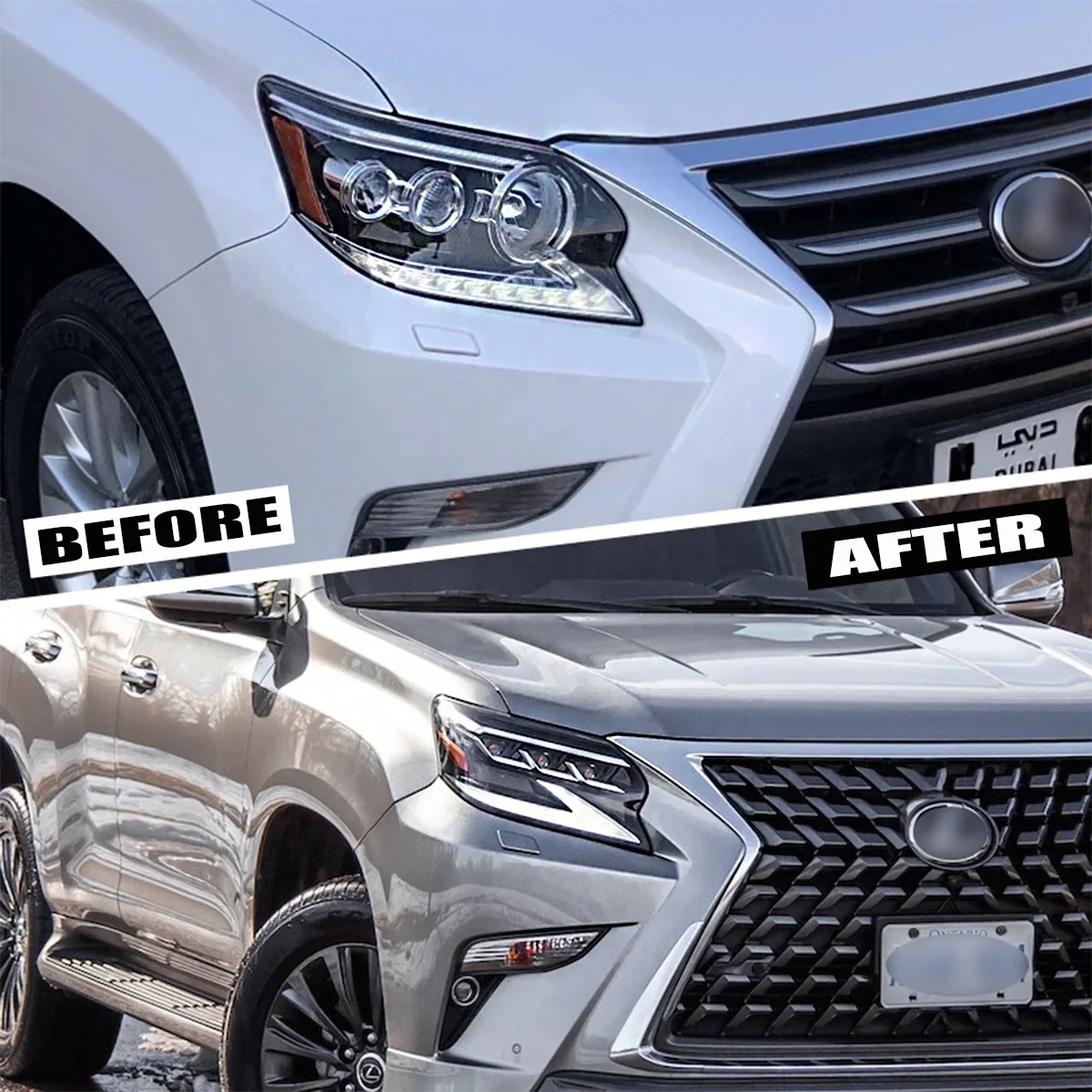 GX460 head lamps headlights for lexus GX460 2014-2019 year upgrade 2020 led headlights 3 lens led lamps