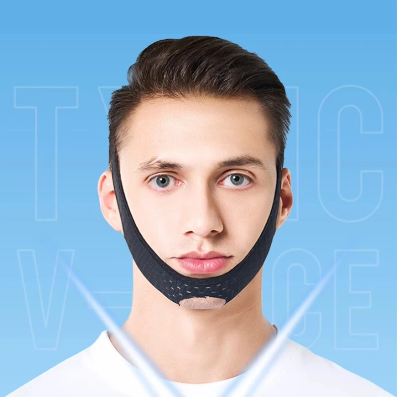 Faixa Modeladora Facial Anti-Rugas para Homens, Redutora de Papada e Efeito V-Face, com Massagem Lifting, para Cuidados de Beleza e Saúde, 1 unidade