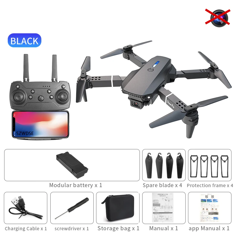 2026 Mini RC E88 Drone Opvouwbare Quadcopter LED Hover Afstandsbediening Met Optische Flow UAV E88 Pro Max Beginnersdrones 
