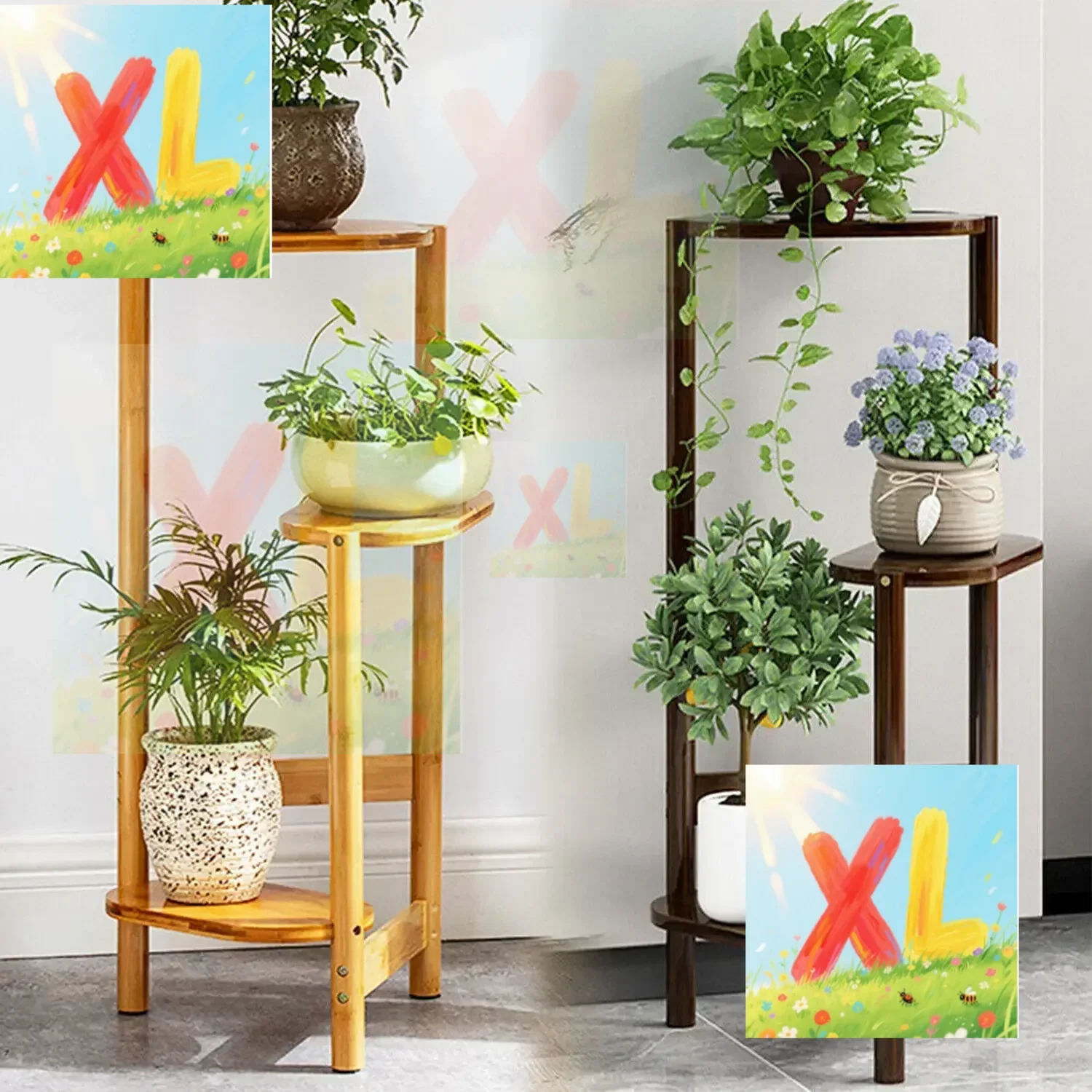 

3 Tier Plant Stand Corner Bamboo Plant Shelf Rack Pot Stand Holder Indoor Plant Ladder Shelf Flower Display Rack