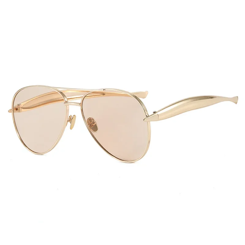 Toad-shaped Sunglasses Metal New Retro Plain Sunglasses High-end Women's Street Photography Trendy Sunglasses