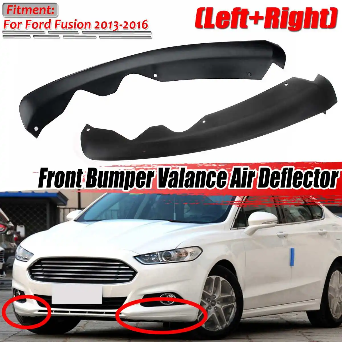 Car Front Lower Bumper Valance Air Deflector Splitter Lip Diffuser Spoiler For Ford For Fusion 2013-2016 DS7Z17626AB DS7Z17626AA