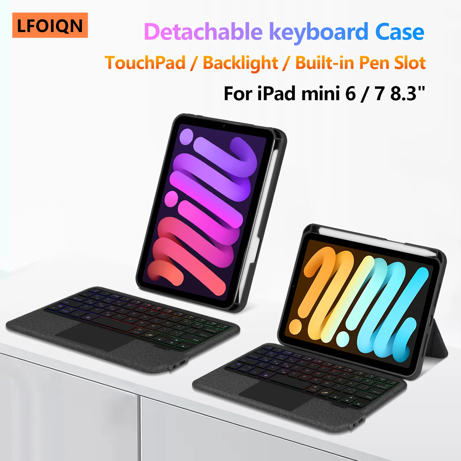 Trackpad Magic Keyboard Cover für iPad Mini (A17 Pro) 2024 iPad Mini 6. 7. Generation Mini 7 Mini 6 8,3 Zoll Smart Case Abnehmbar