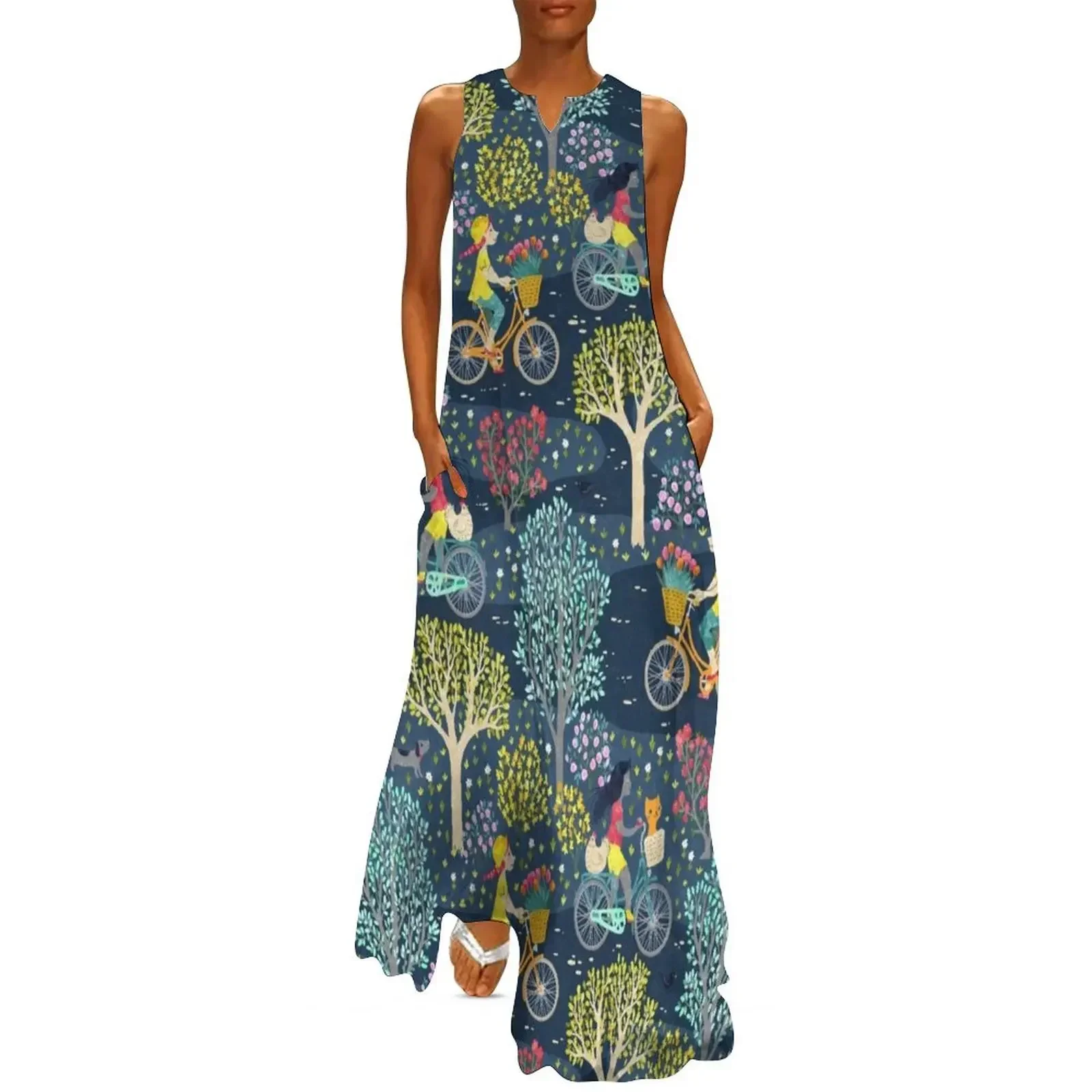 

cycling in the night Long Dress Elegant gowns long dresses for women summer clothes for women dresses summer Dress