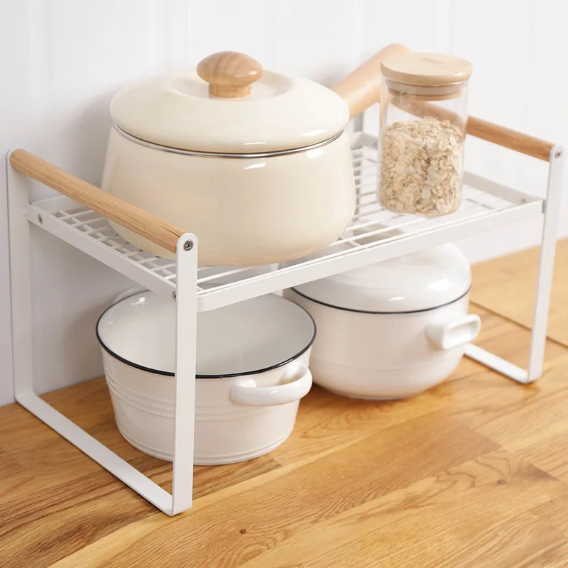 

Kitchen Organization Storage Stackable Wide Countertop Organizer Spices Rack Counter Shelf Cabinet Cupboard Under Sink Shelfs