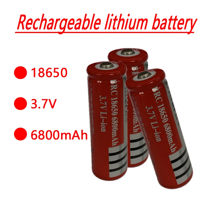 %New 18650 Batterie 3,7V 6800mAh Wiederaufladbare Liion Batterie Für Led Taschenlampe Batery Litio Batterie