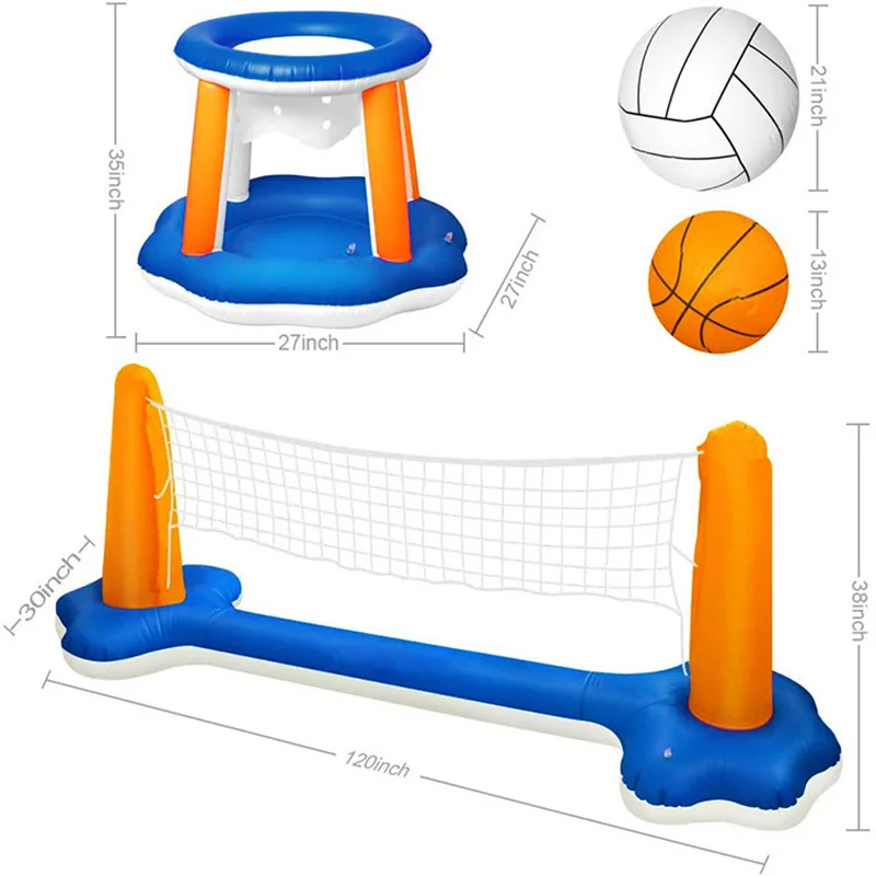 

Inflatable Pool Games Set Basketball Volleyball Summer Floating Swimming Toys