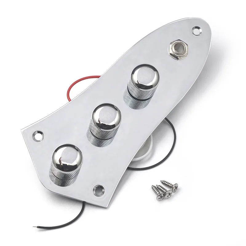 Guitar Prewired Control Plate for JB Bass Wired Loaded Prewired 2T1V Control Plate Harness Assembly Knobs&jack for Electric Bass