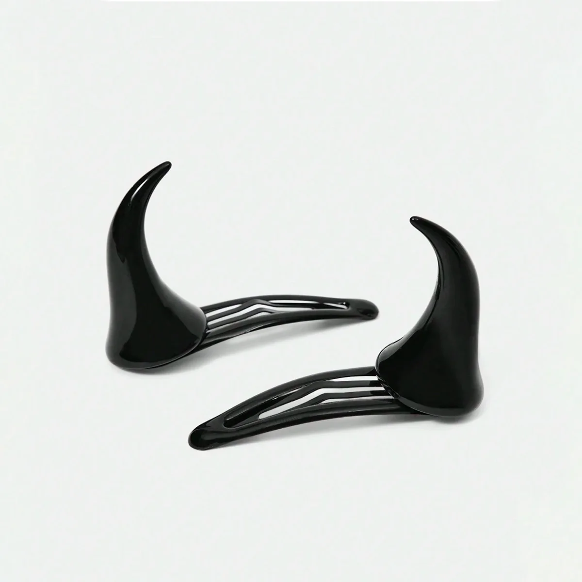 12 handgefertigte schwarze Haarspangen im Punk-Stil, Y2K Kreuz-geometrische Katzenpfoten-Horn-Elemente, Cartoon-Entenschnabel-Clips, BB-Clip-Haaraccessoire – Detail 4