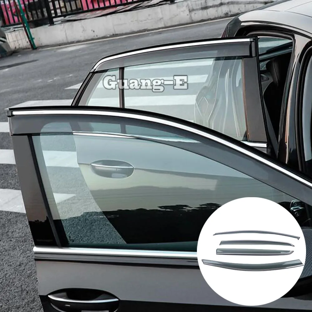 

For VW Volkswagen Golf8 Golf 8 2020 2021 2022 2023 Cover Plastic Window Glass Wind Visor Rain/Sun Guard Vent Frame Parts 4PCs