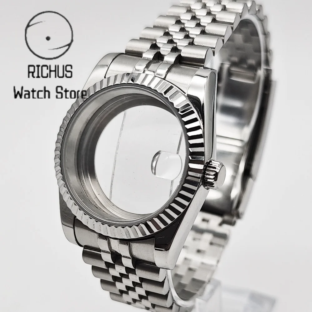 

Корпус часов RICHUS 36 мм/39 мм с сапфировым стеклом, серебристый, подходит для механизмов NH35, NH36, ETA2824, PT5000, Miyota8215, DG2813, аксессуары для часов.