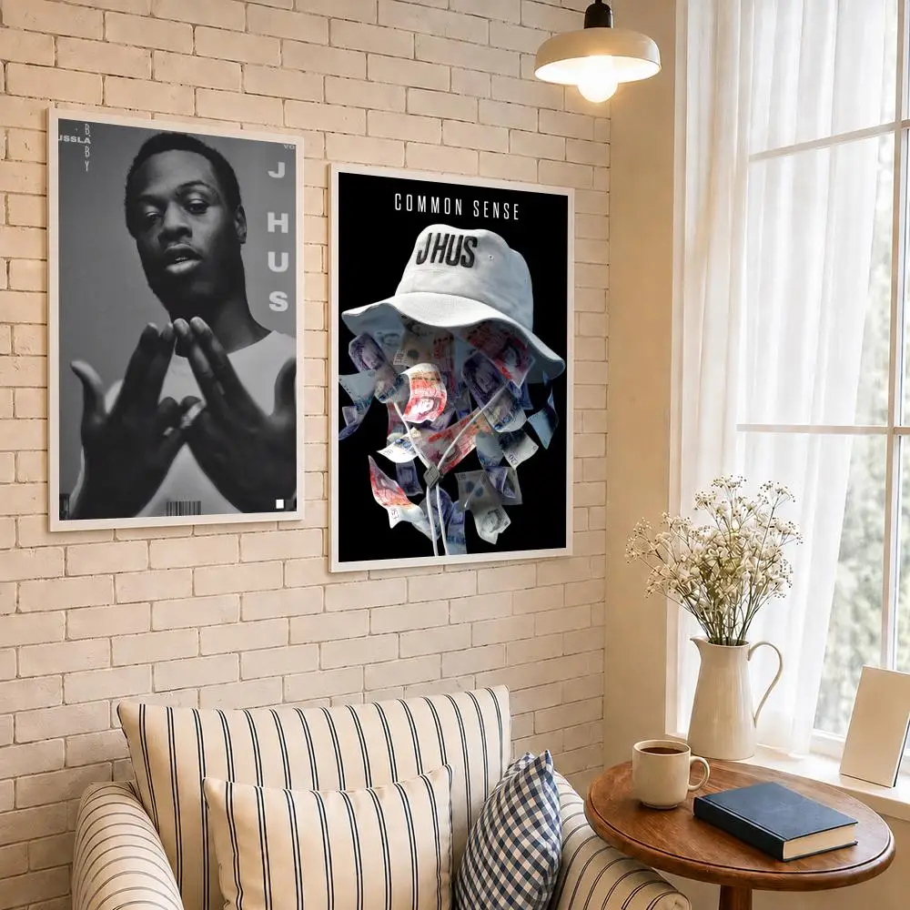 Rapper J-J Hus British Hip Hop Poster PP Self-Adhesive Wall Decor for Bedroom,Living Room,Dorm,Bar Aesthetic Gift