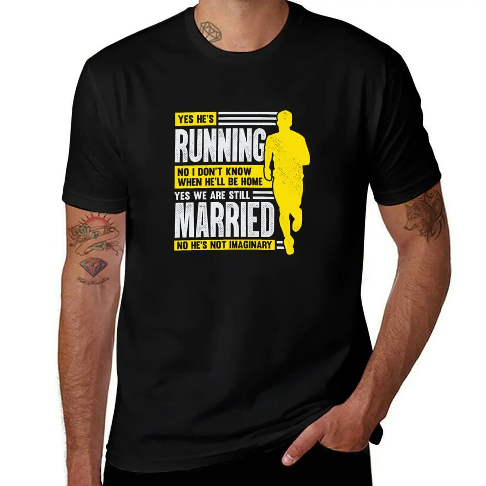 

Marathon Running Runner's Wife Gift T-Shirt summer shirt quick drying T-shirts oversize compression shirt men