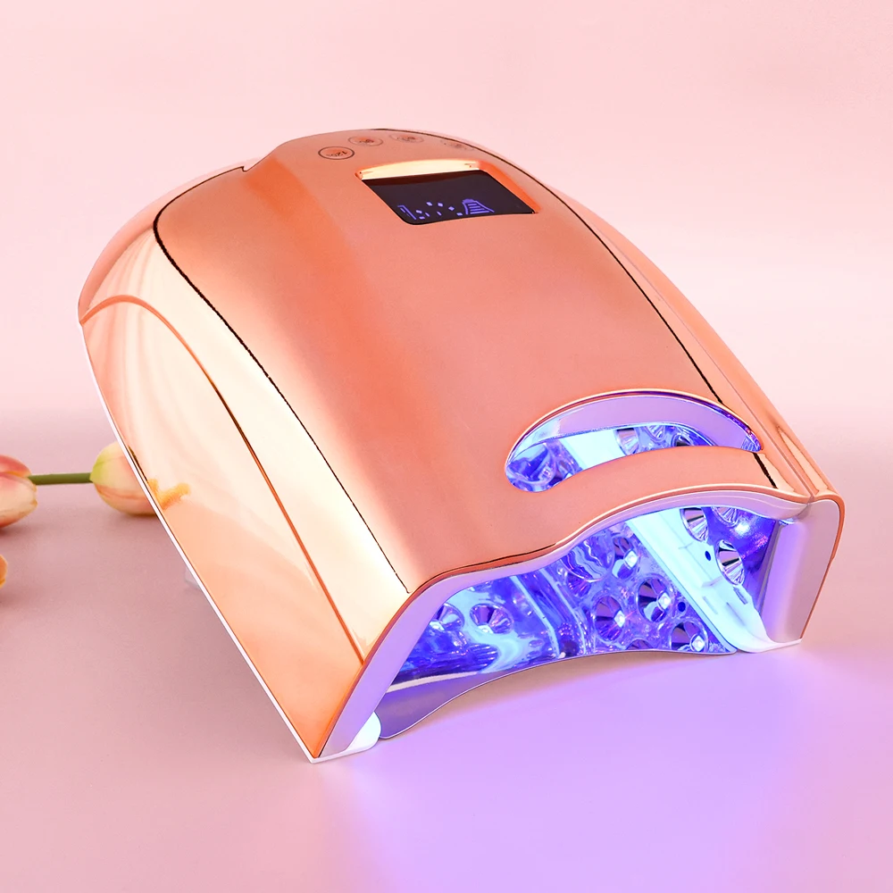 UV LEDネイルドライヤーランプ,コードレス,充電式バッテリー,強力,プロ用,128W