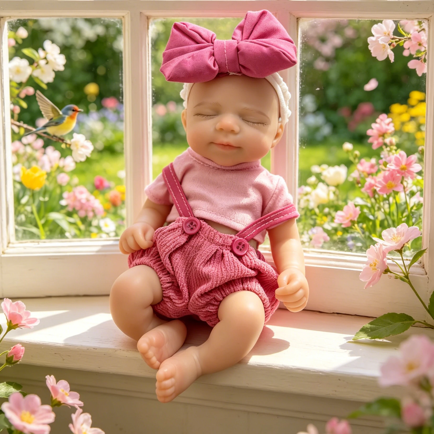 

Lovely 8 Inch Full Body Silicone Baby Girl Doll Handmade Lifelike Reborn Newborn Collectible Toy