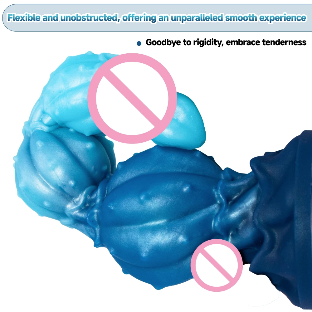Oieffur Sex Toys Design Alternativo Plugue Anal para Homens Gradiente Azul Avançado Silicone Mulheres Vibradores Disponíveis em Vários Tamanhos