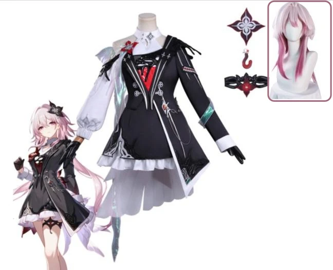 

Game Honkai Star Rail March 7th Cosplay Costume Changye Yue Dress Uniform Wig Shoes Comic Animation Halloween Party Clothing