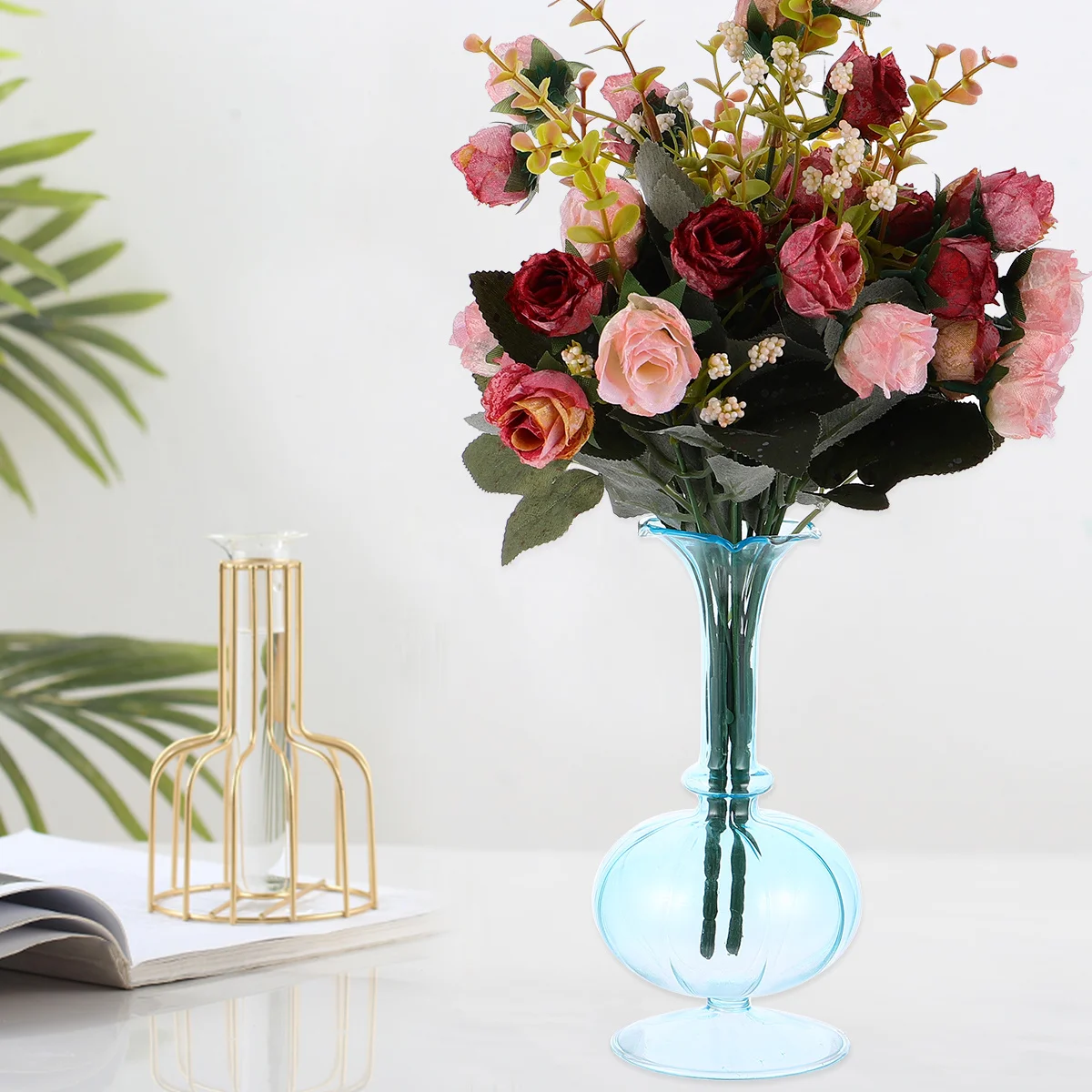 

Dining Room Table Decor Flower Holder Glass Vase Unique Design Creative Decorative