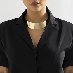 Elegant Wide Africa Torques Short Choker Necklace for Women Chunky Necklaces Collar 2022 Fashion Ladies Neck Jewelry Accessories