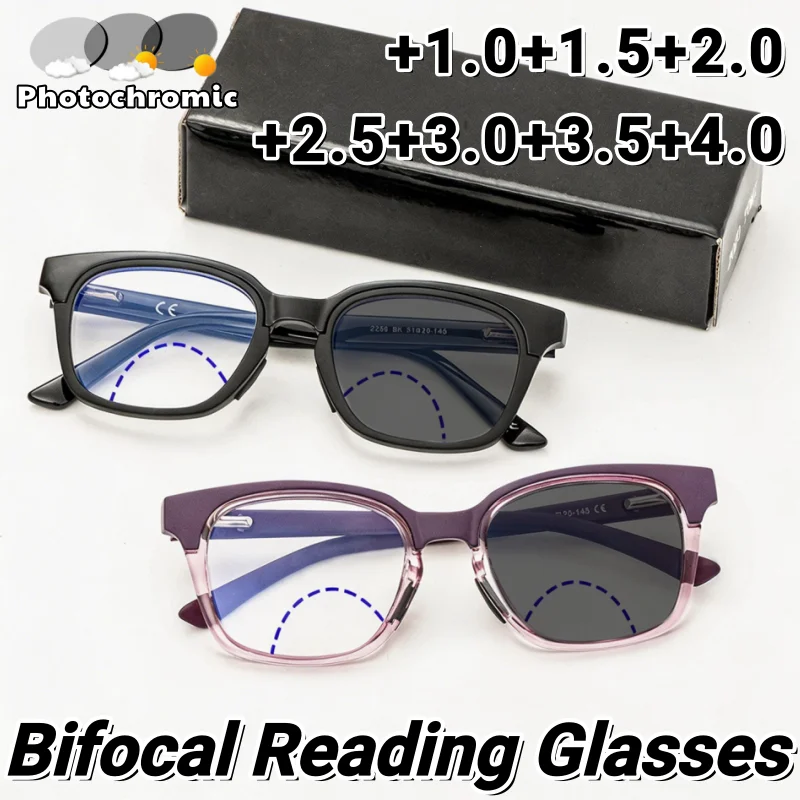 

Anti-slip Wear-resistant Photochromic Fashionable Presbyopic Glasses Unisex Korean Version of Artistic Anti-blue Light Eyewear
