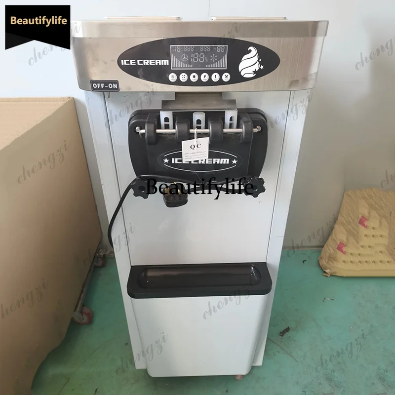 

Q181 Ice Cream Machine Commercial 1800W Desktop Vertical Automatic Home Soft LCD Panel Puffing Maker Countertop Cylinder