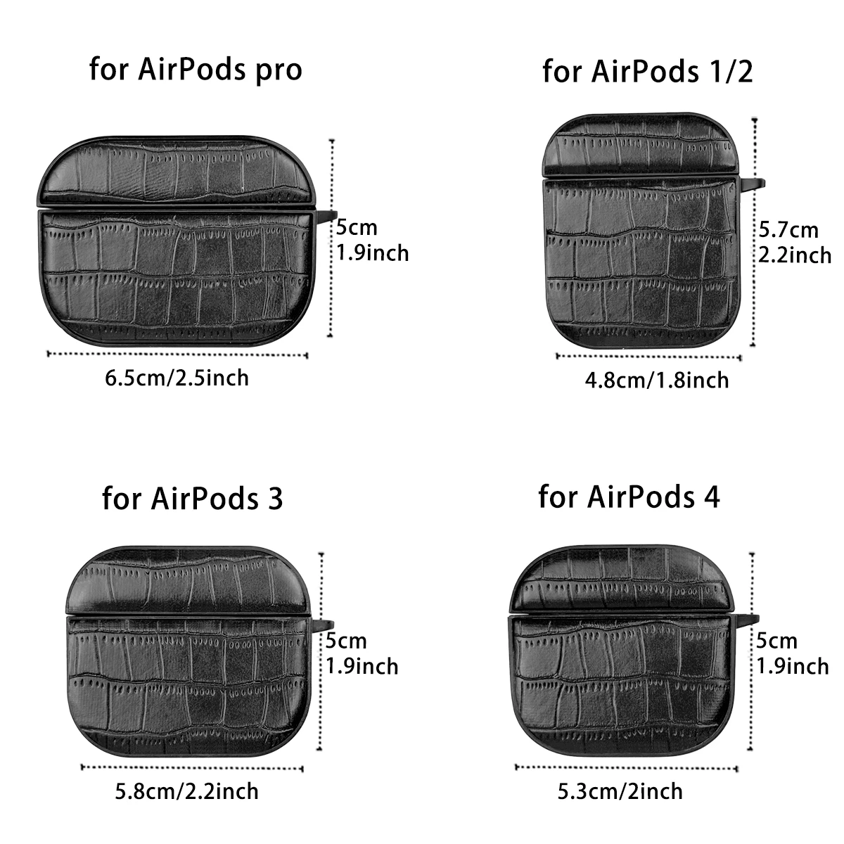 Luxury Crocodile Leather Pattern Headphone Case For Airpods 1 2 3 4 AirPods Pro 2 3 Bluetooth Case Plain PC Earphone Cover