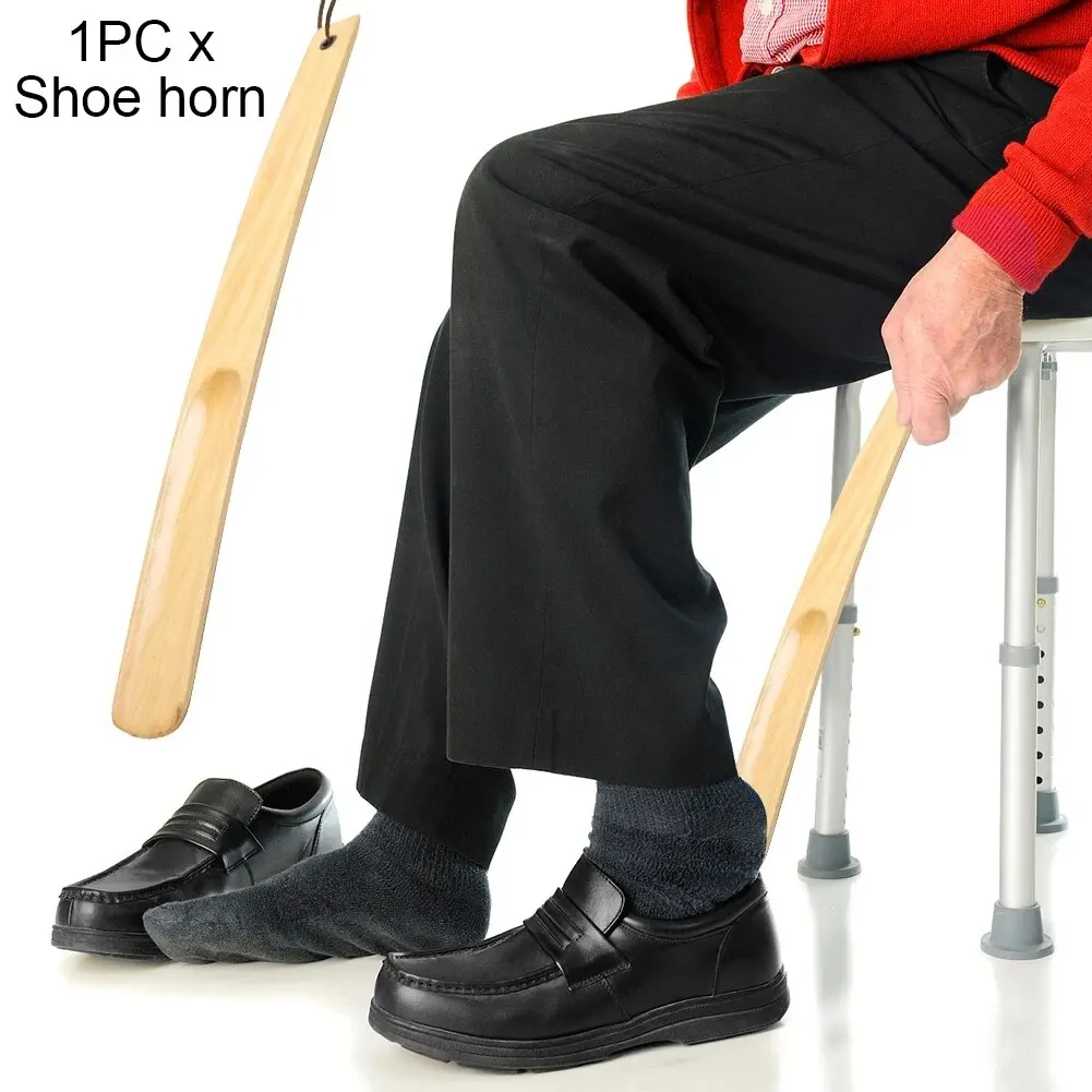 39cm Professional Wooden Shoe Horn extra Long Handle Flexible Shoehorn for seniors Useful Shoe Lifter Shoe Spoon Home Tools